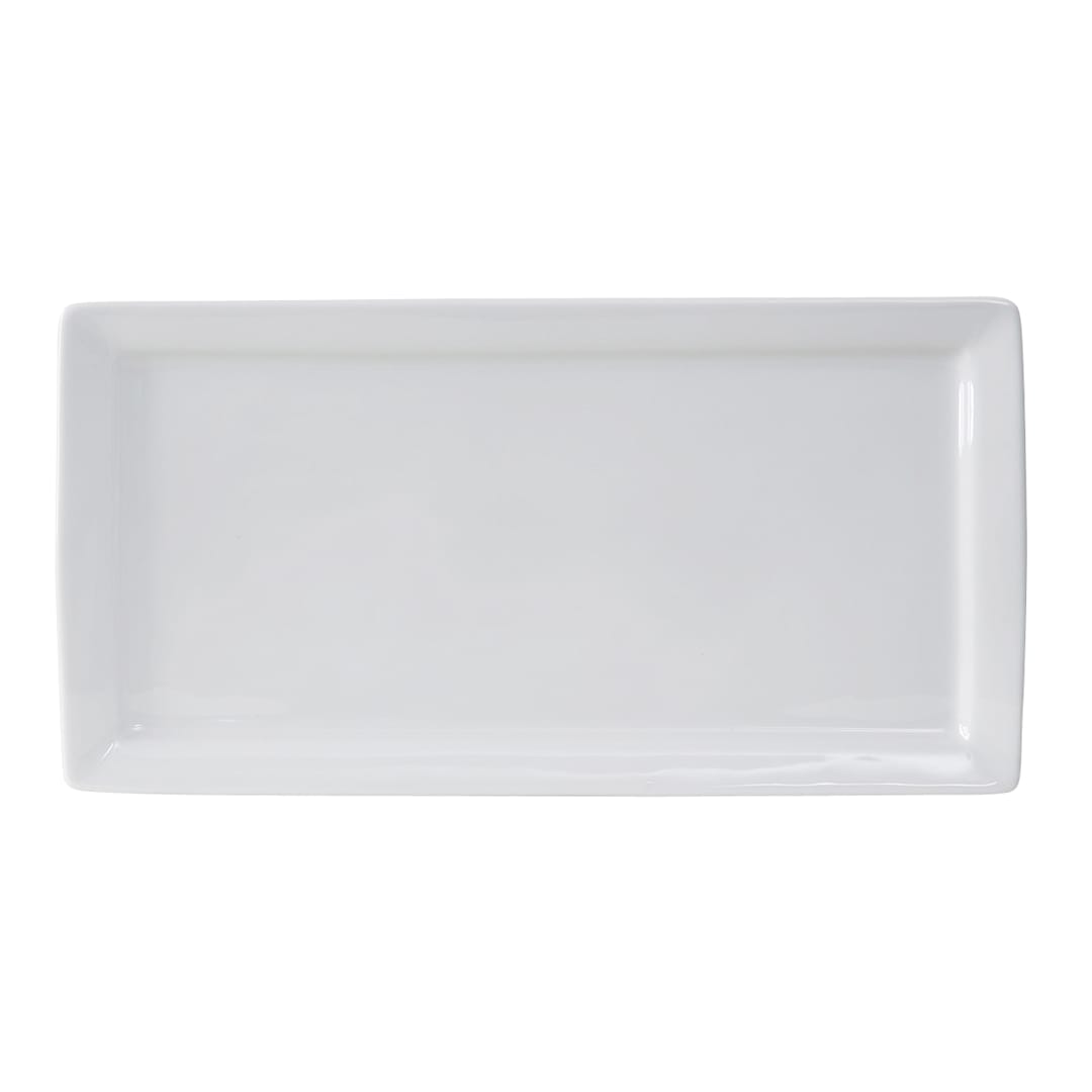 Tuxton GSP-552 Santorini 15.5" x 8" White Plate - 6 / CS