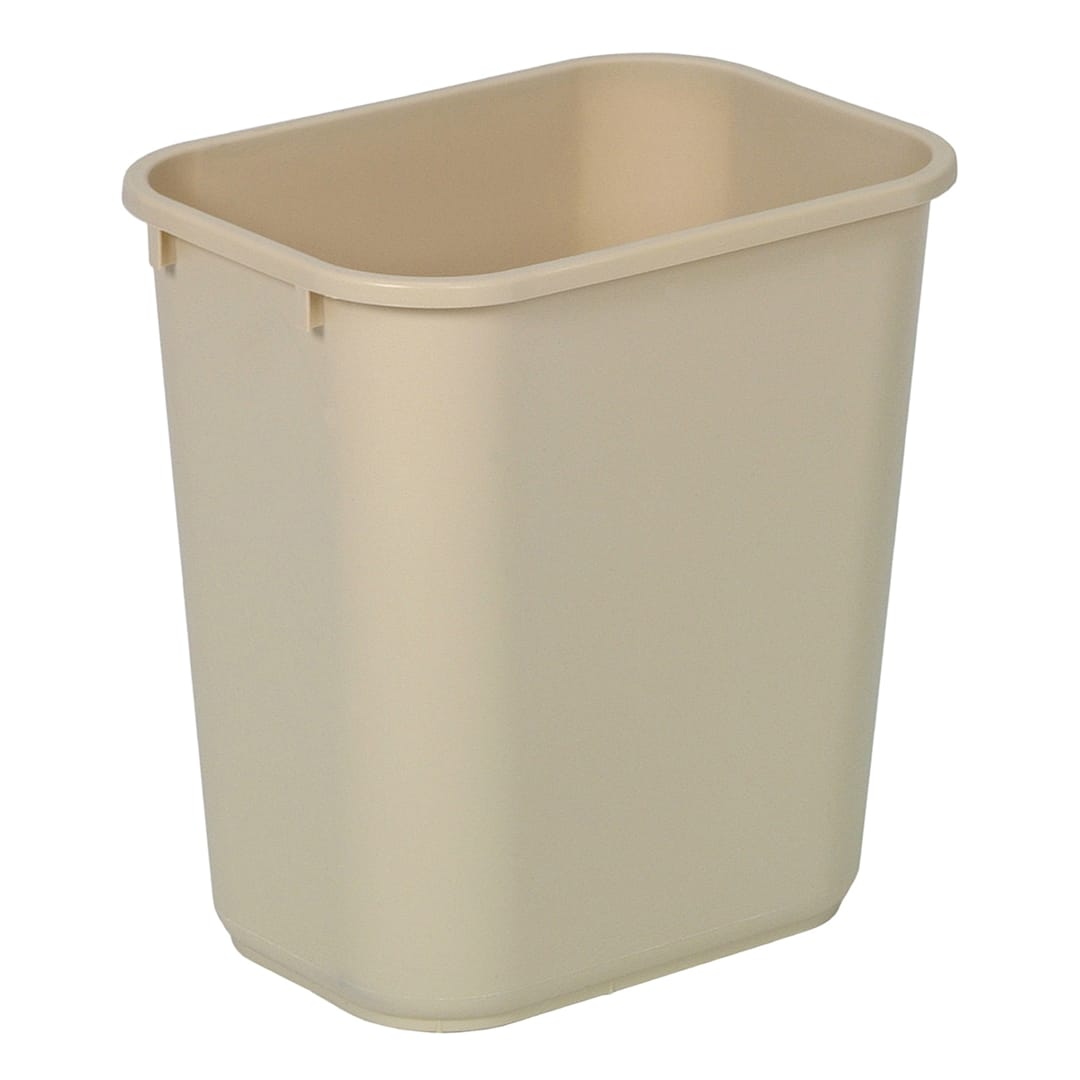 Continental 2818BE Beige Plastic Rect. 28 Qt Recyling Wastebasket