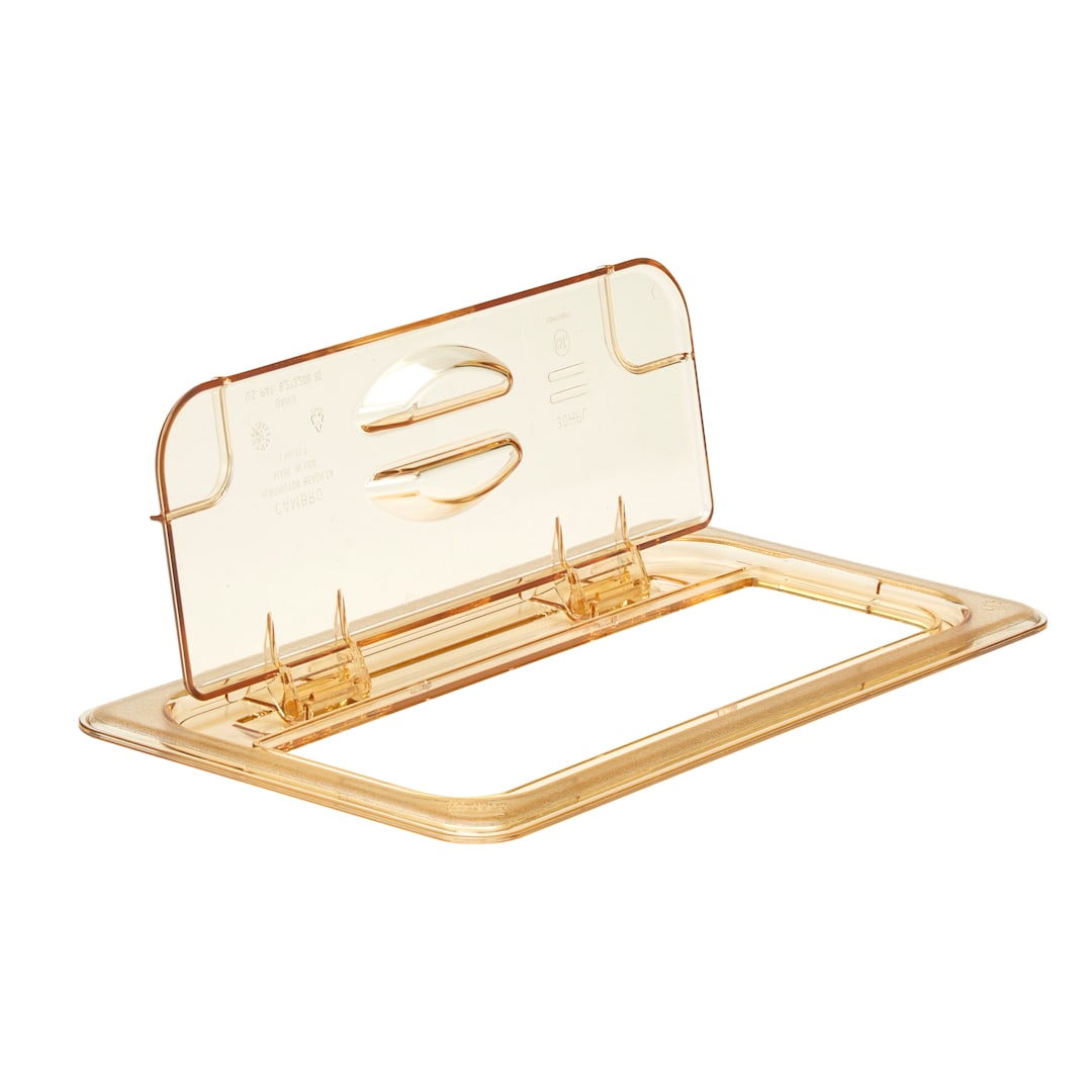 Cambro 30HPL150 Amber FlipLid for 1/3 Size Food Pan - 6 / CS