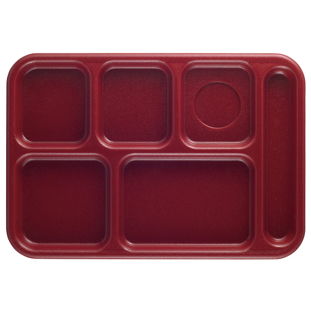 Cambro 10146CW416 Camwear Cranberry 6-Comp Serving Tray