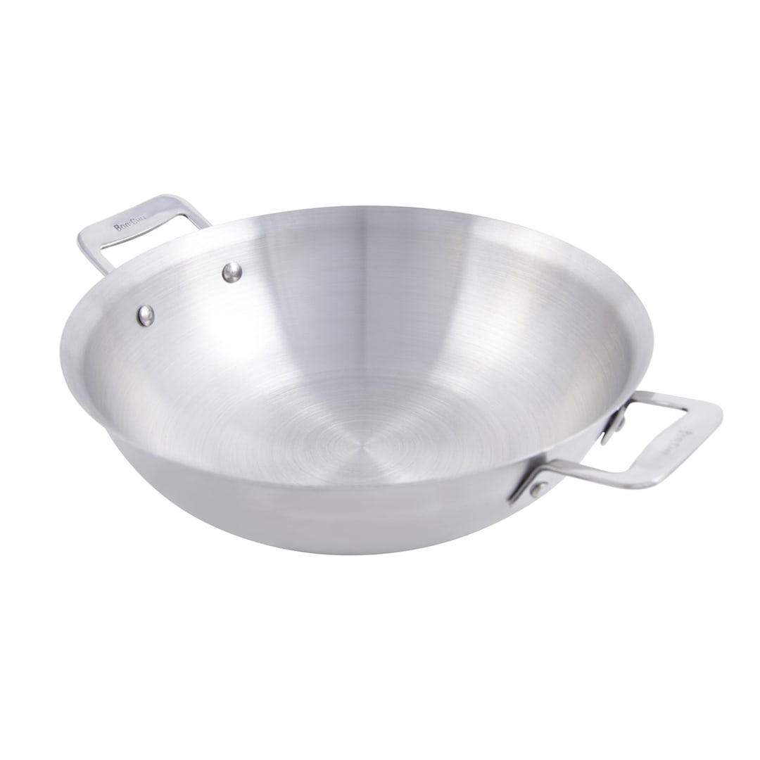 Bon Chef 60014 Cucina Stainless 2.5 Qt. Stir Fry Pan w/ 2 Side Handles