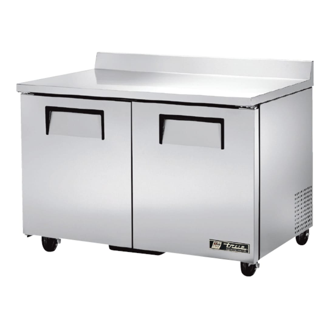 True® TWT-48-HC 2-Section 12 CF Worktop Refrigerator with Casters
