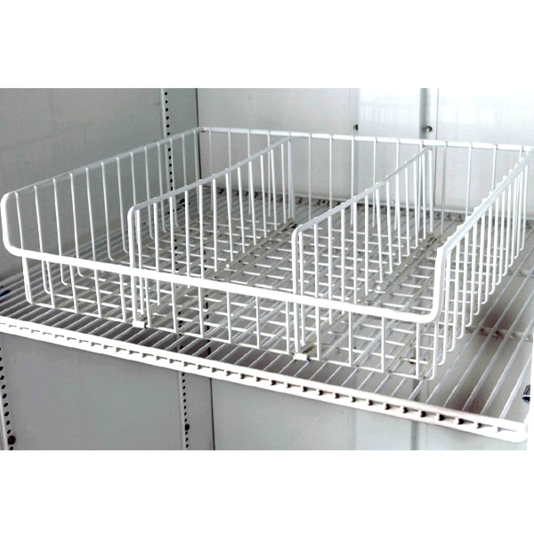 True® 832056 White Wire Novelty Basket With 3 Dividers