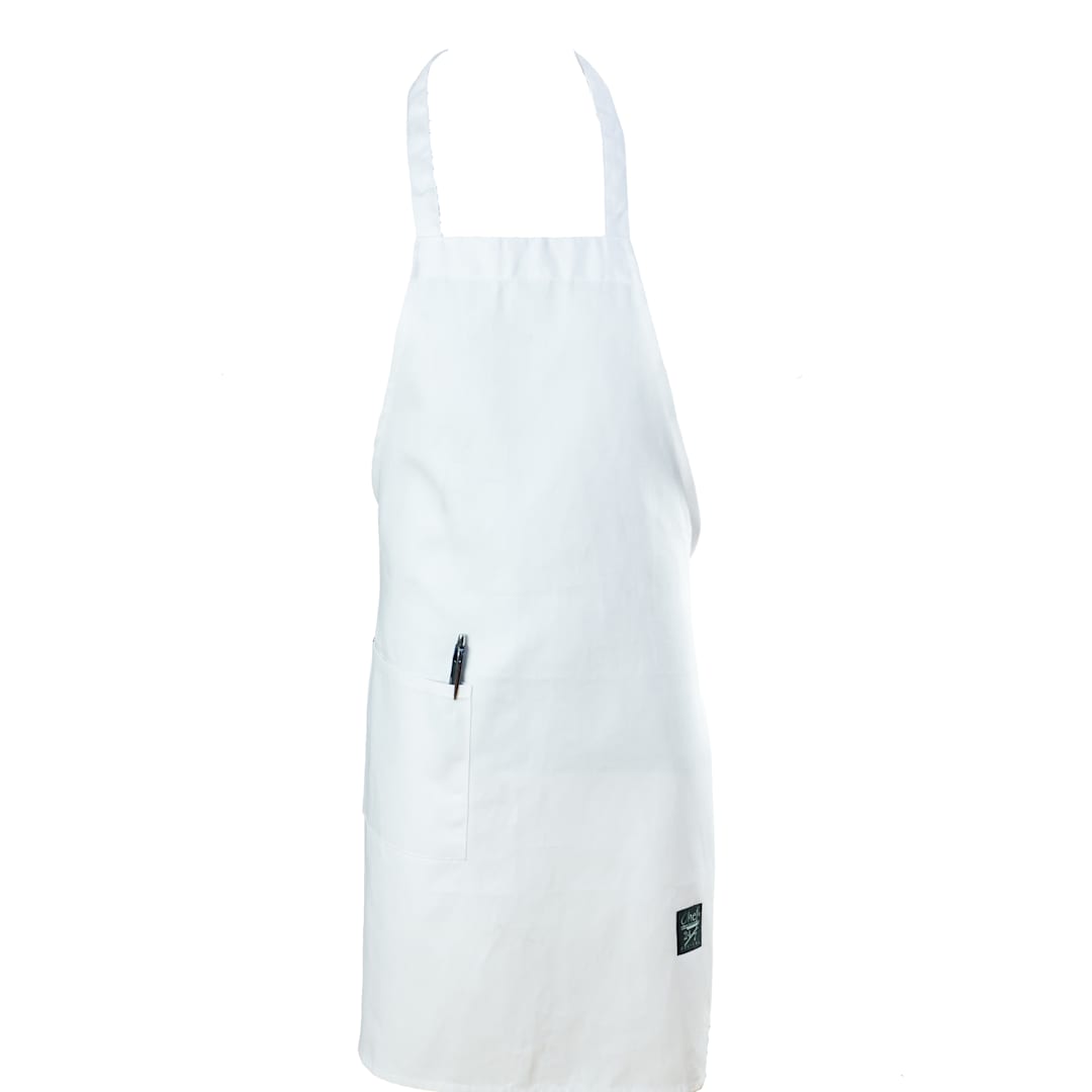Chef Revival® 601BAC-WH White Bib Apron with Side Pocket