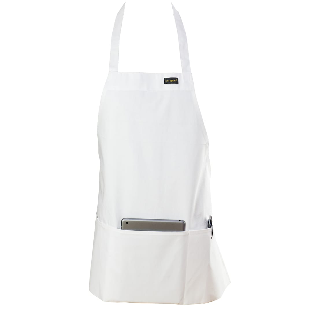 Chef Revival 602BAFH-WH Front-of-the-House White 3-Pocket Bib Apron