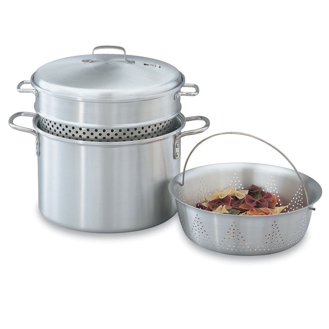 Vollrath 68126 Wear-Ever Alum 8 Quart Pasta Cooker / Vegetable Steamer