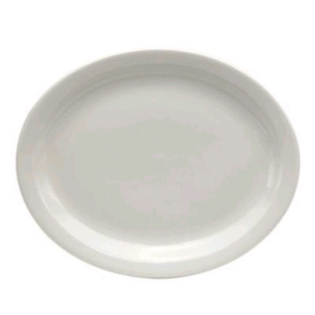1880 Hospitality F9000000373 Atlantic Cream White NR Oval Platter - 12/CS