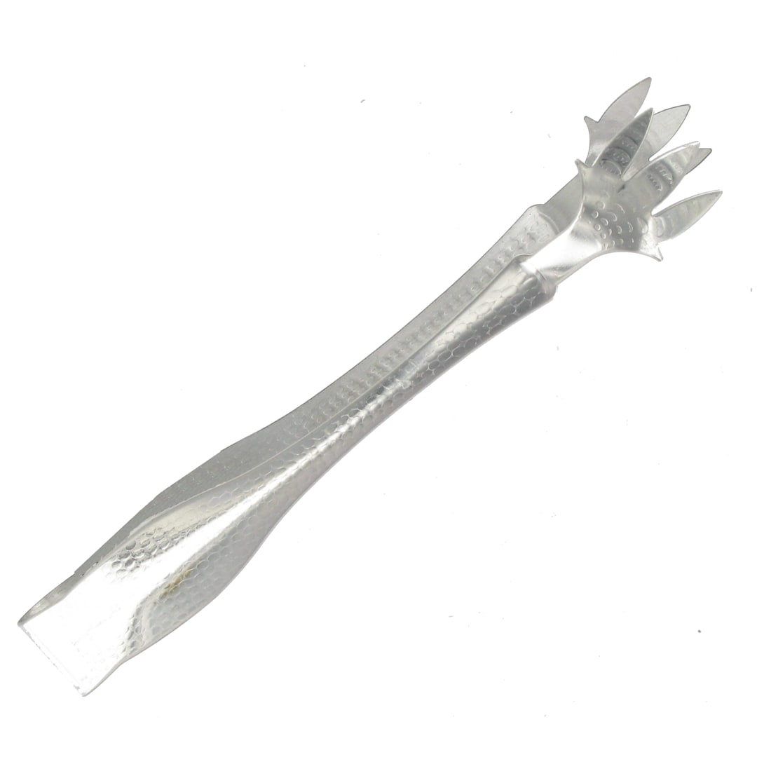 American Metalcraft IT700 Hammered Finish S/S 6-1/2" Ice Tongs