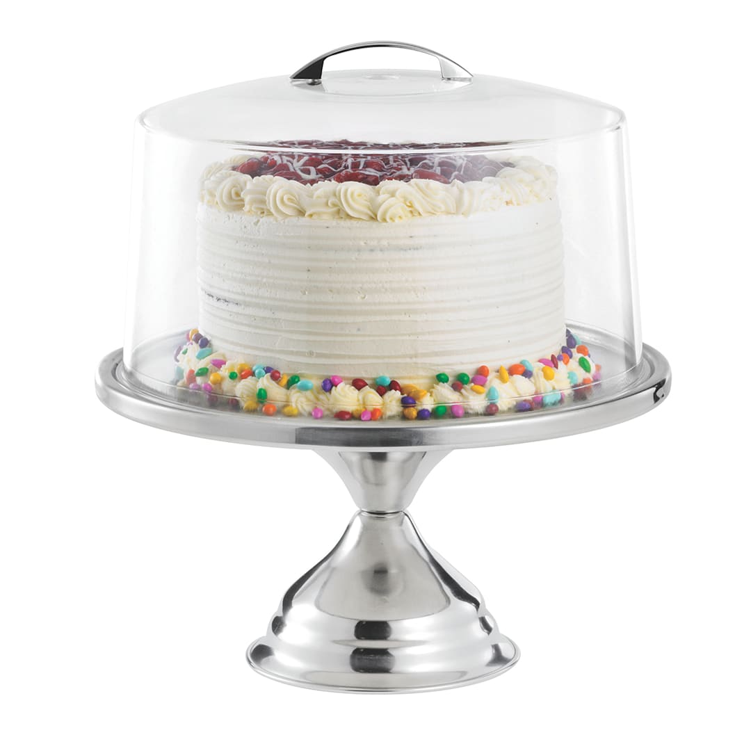 TableCraft 821422 S/S 12-3/4" Cake Stand with Cover