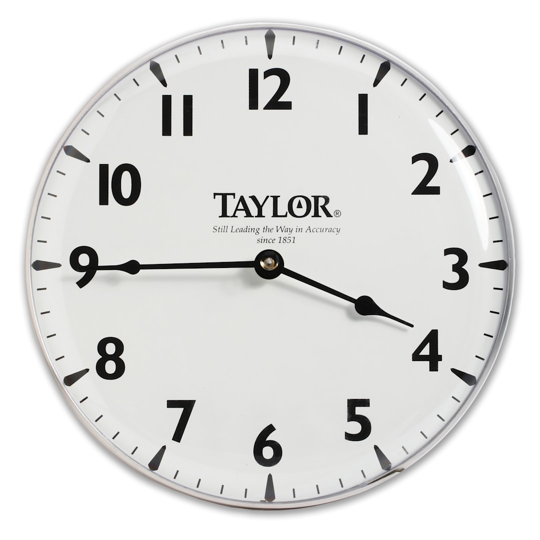 Taylor® Precision 166 Brushed Silver 12" Patio Clock