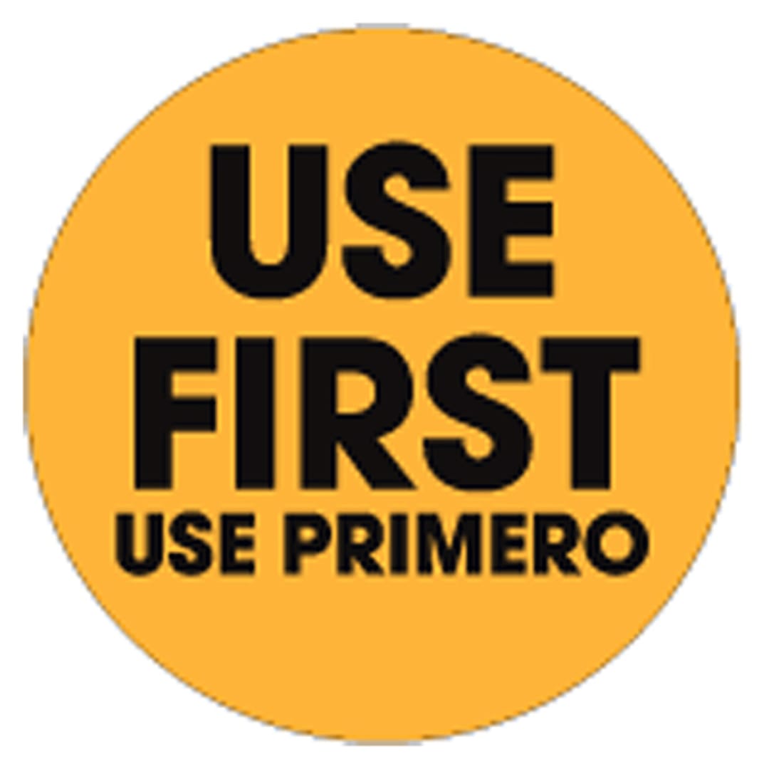 DayDots 10605-01-21 1-1/2" Bilingual USE FIRST Label