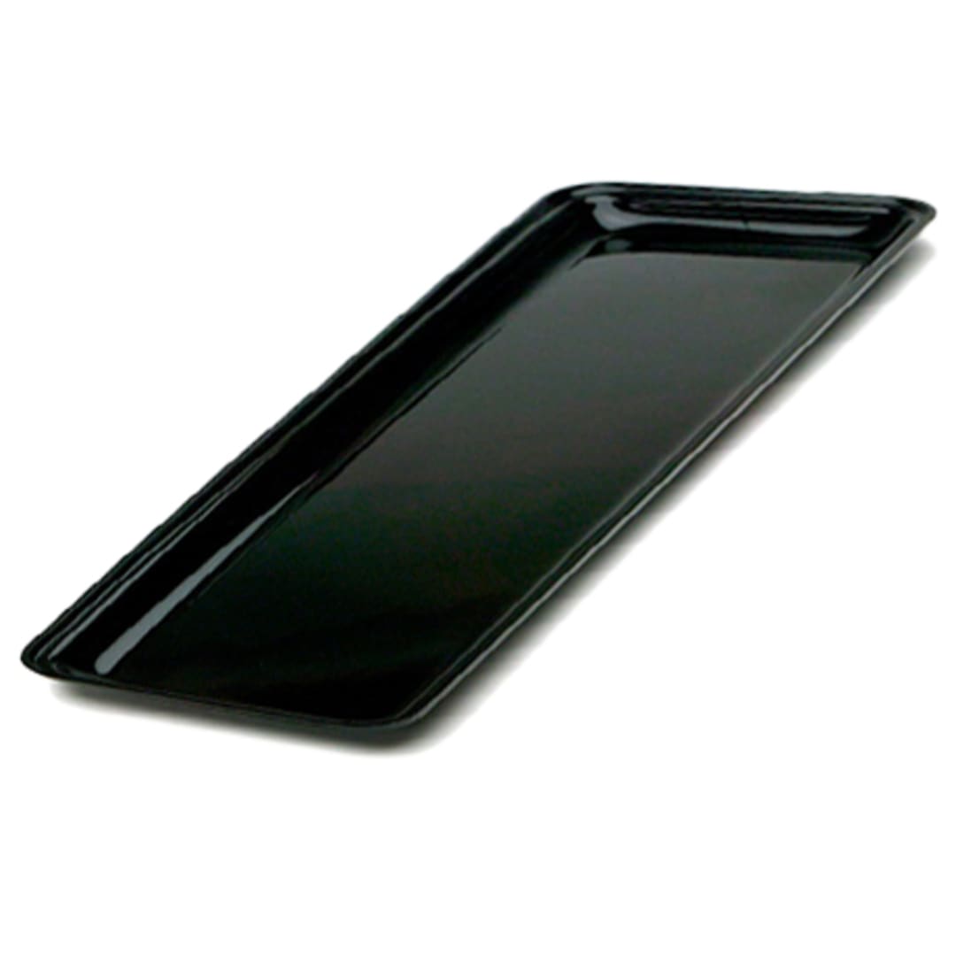 Delfin TRC-208-10 19.5" x 8" x 1" Black Rectangular Market Tray