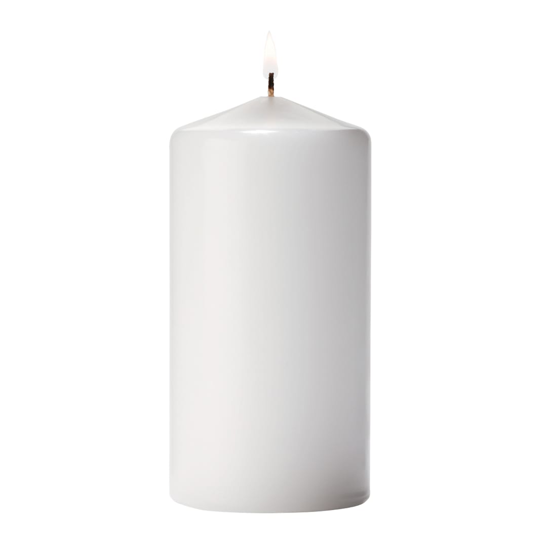 Hollowick P3X6W-12 White 3" x 6" Pillar Candle