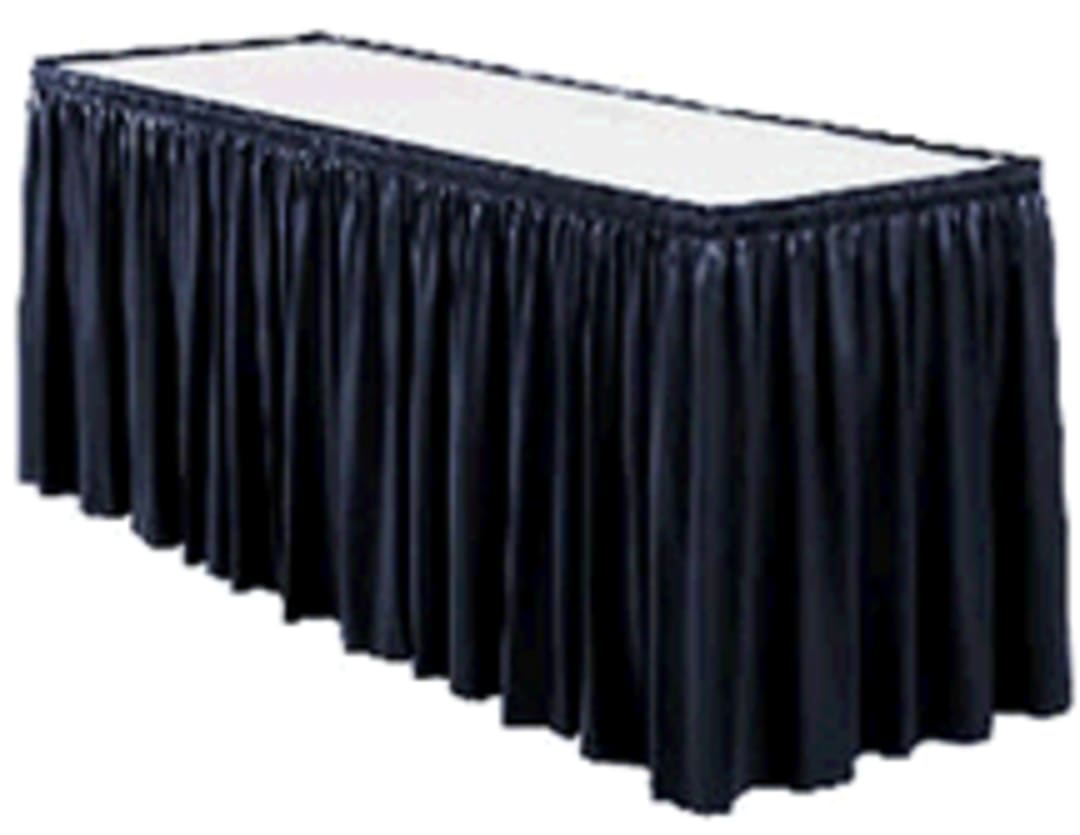 Snap Drape #100-I Black Wyndham Shirred Pleat 21.5 Ft. Table Skirt