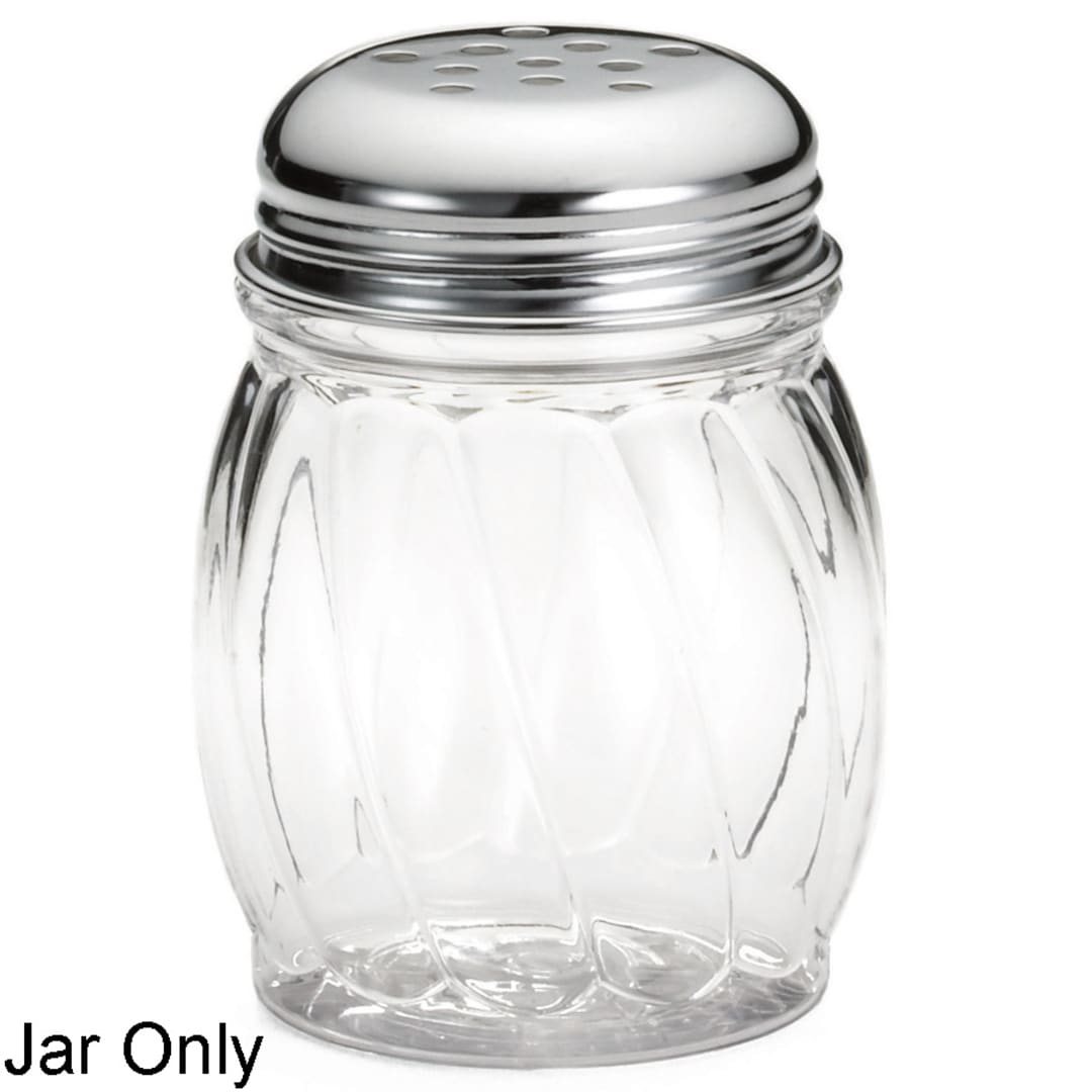 TableCraft P260J Clear 6 Oz. Swirl Cheese Shaker Jar without Lid