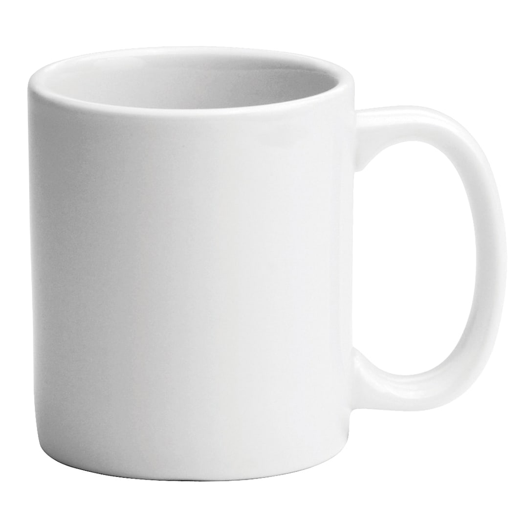 1880 Hospitality F8000000562 Bright White Ware 11 Oz C-Handle Mug - 36/CS