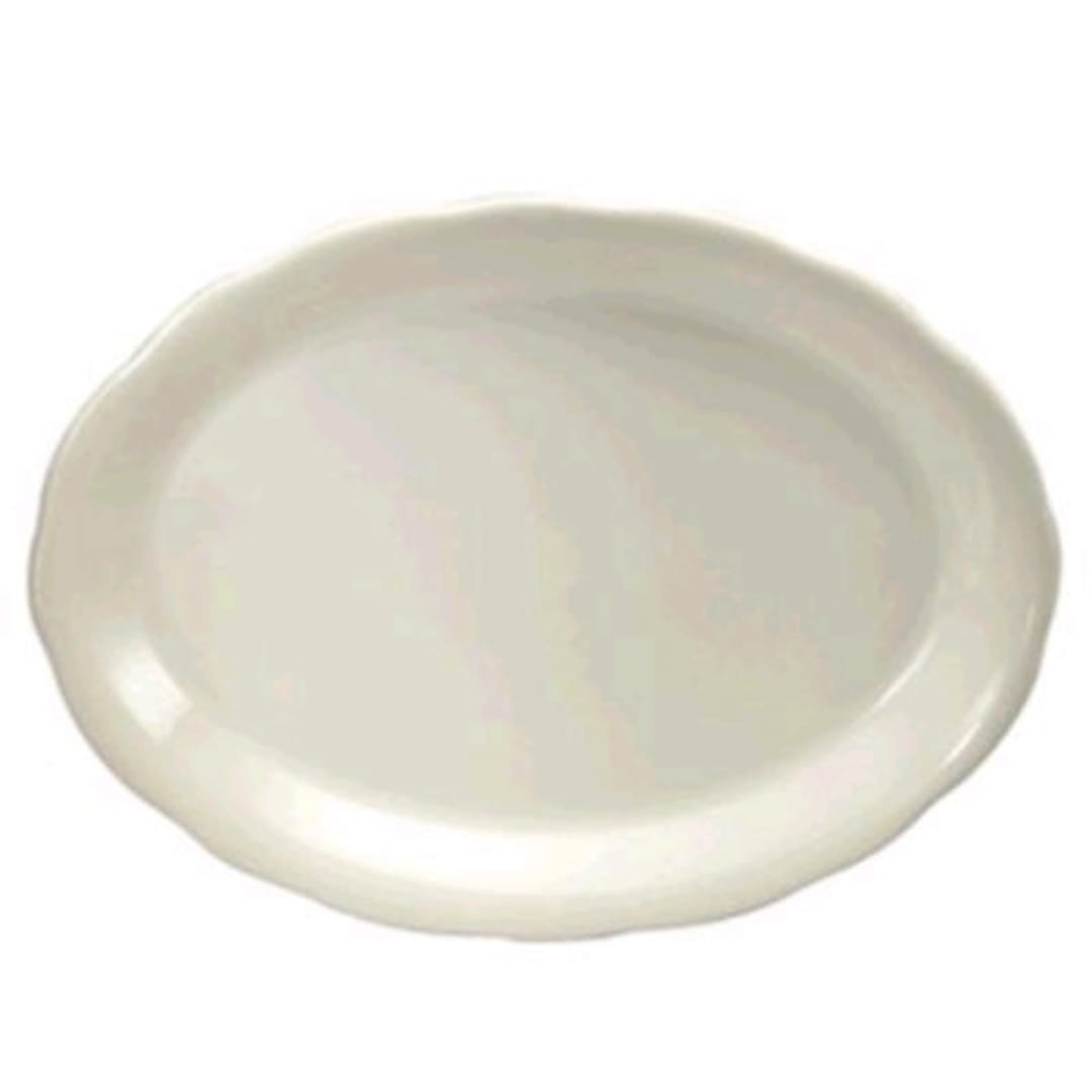 1880 Hospitality F1560000346 Caprice Cream White 9.9 In. Oval Platter - 24/CS