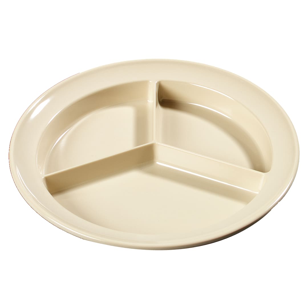 Carlisle KL20325 Kingline Tan 3-Compartment Plate - Dozen