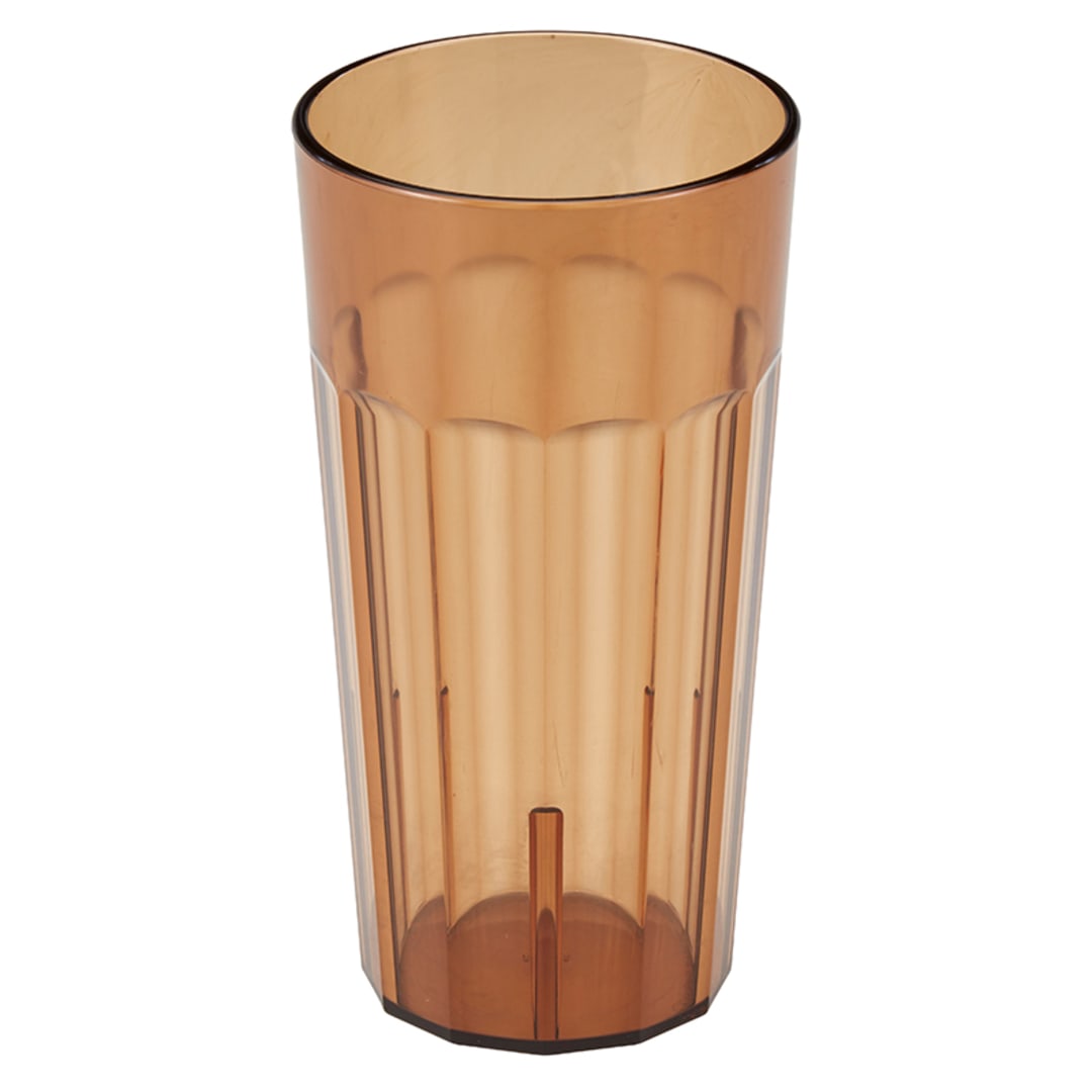 Cambro NT20153 Newport Amber 22 Oz. Fluted Tumbler