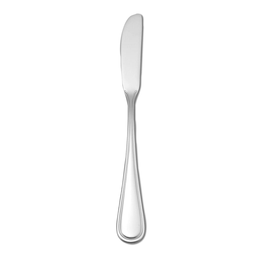 1880 Hospitality T015KSBF New Rim S/S Flat Handle Butter Knife - Dozen