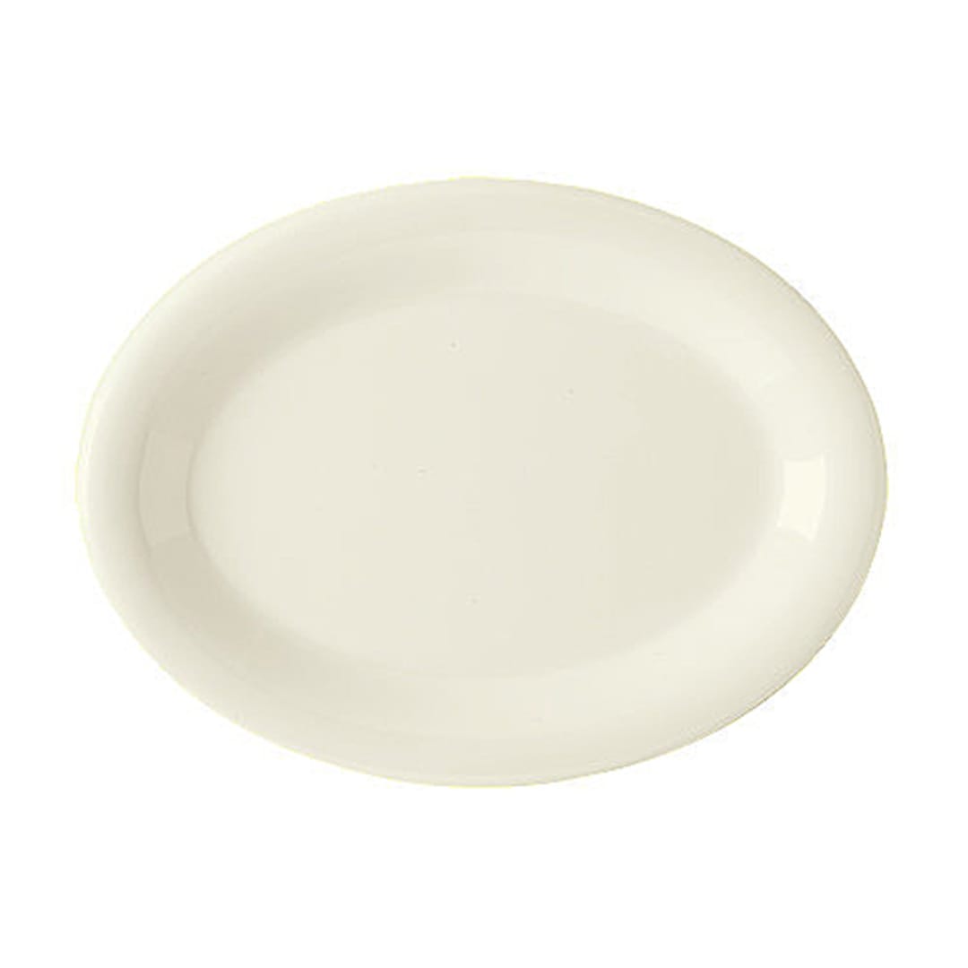 G.E.T. OP-120-DI Diamond Ivory 12 x 9" Oval Platter - Dozen