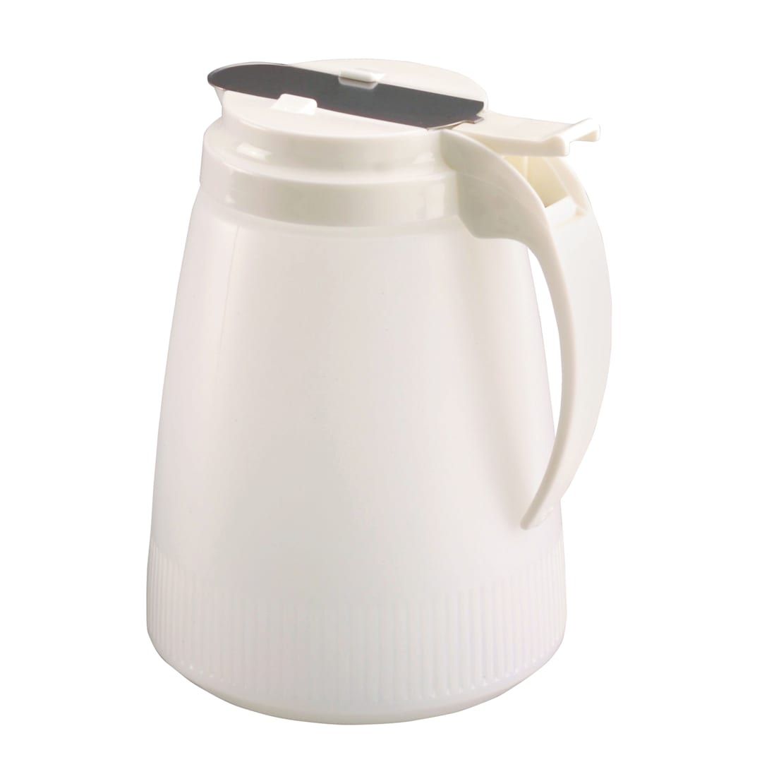 Traex 4748-05 White Polyethylene 48 Ounce Syrup Server