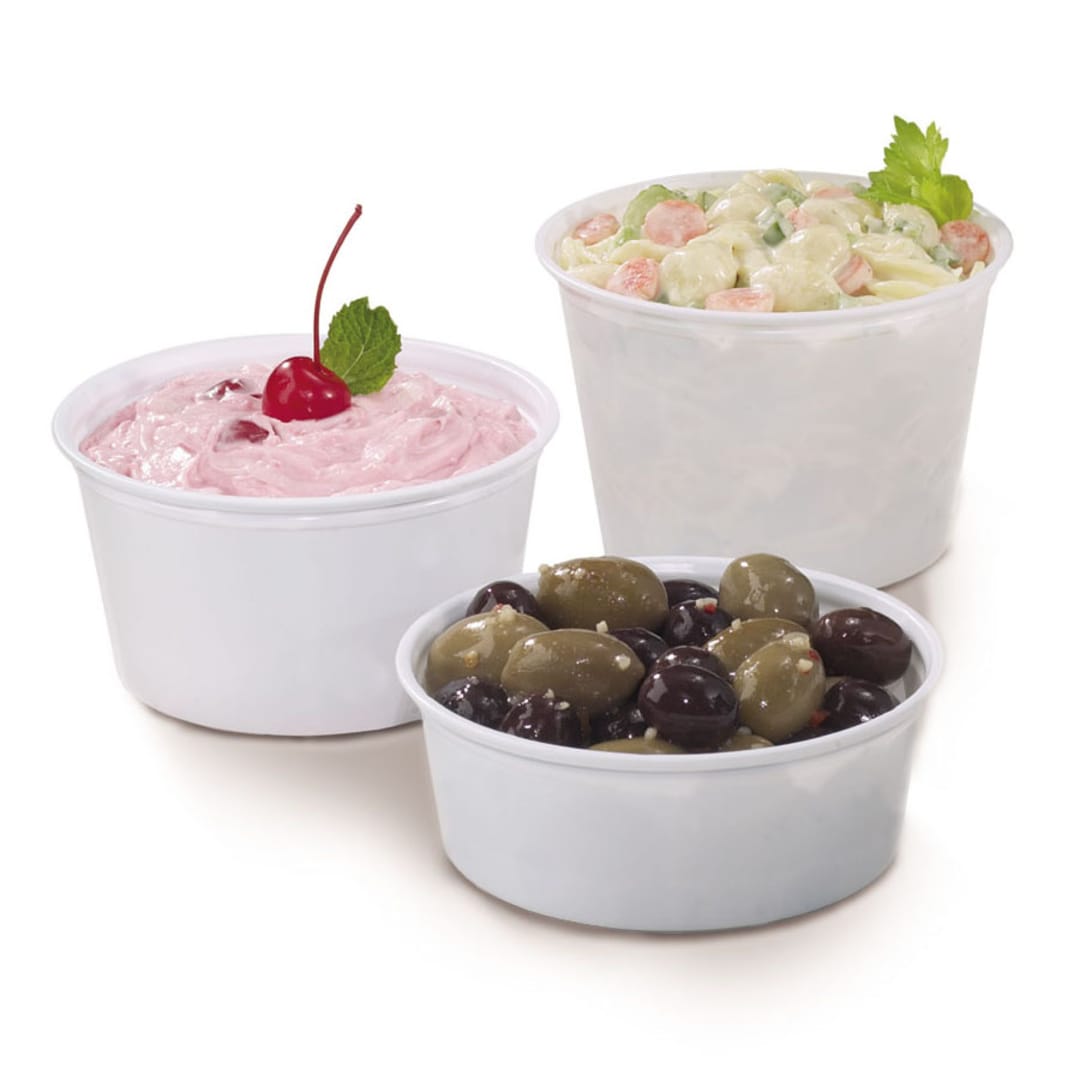Fabri-Kal 9500401 Kal-Tainer 8 Ounce Squat White Container