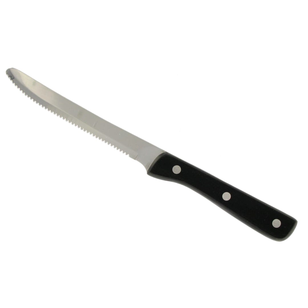 Walco WL980528 5" Steak Knife with Black Handle - Dozen