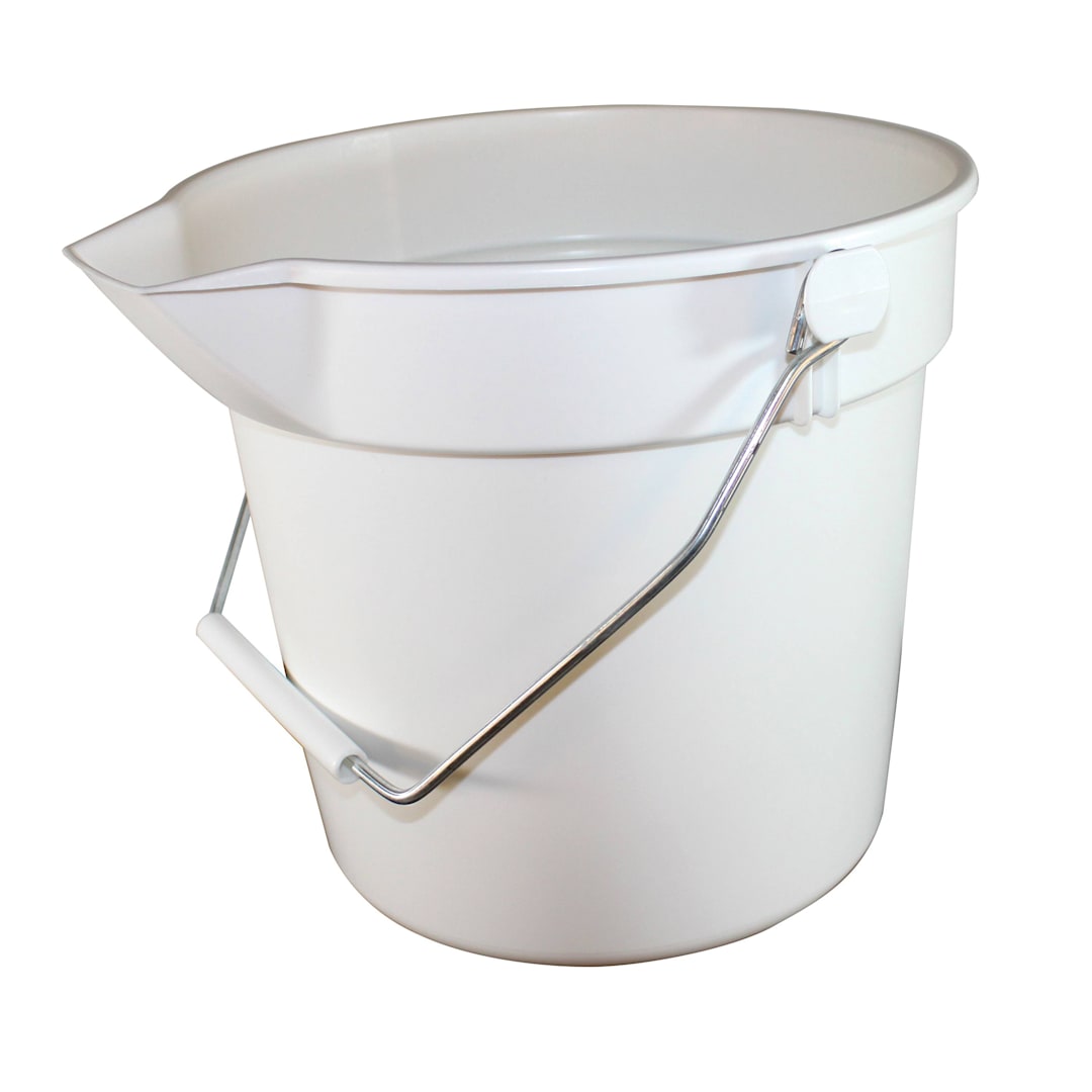 Hospeco Brands Group 10 Qt. White Deluxe Heavy-Duty Bucket