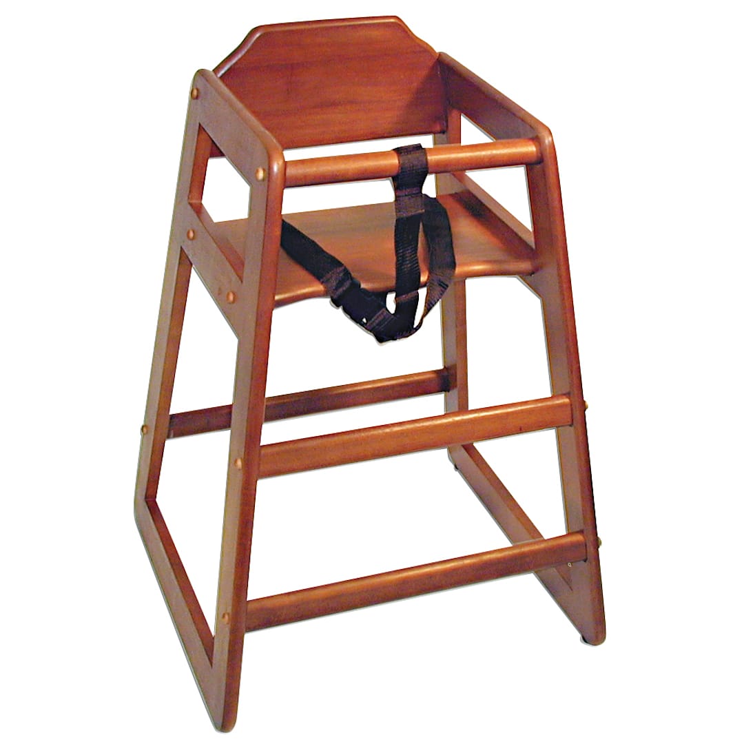 Adcraft® HCW-5 Mahogany Hardwood High Chair