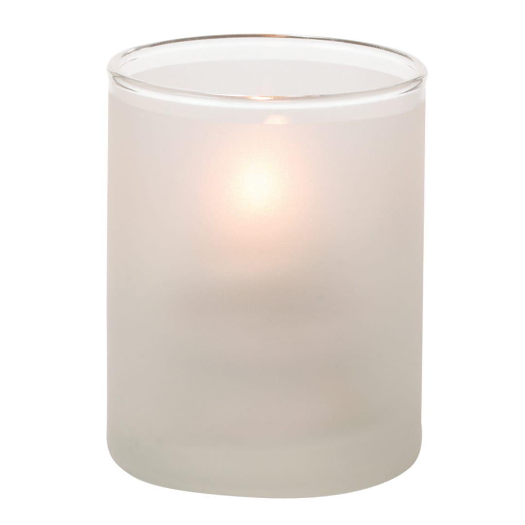 Hollowick 5176SC Satin Crystal Cylinder Tealight Glass Lamp