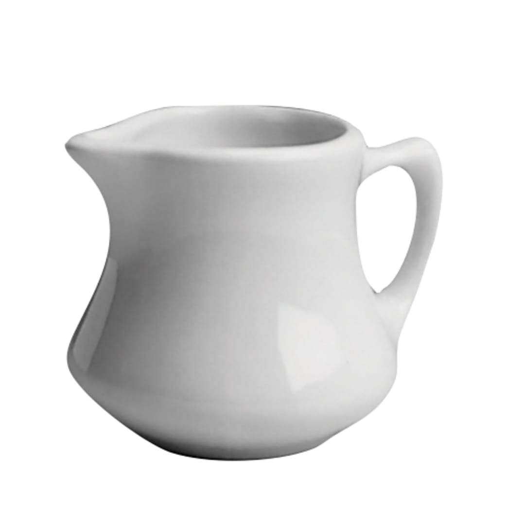 Hall China 1930AWHA White 2.5 Oz Empire Creamer with Handle