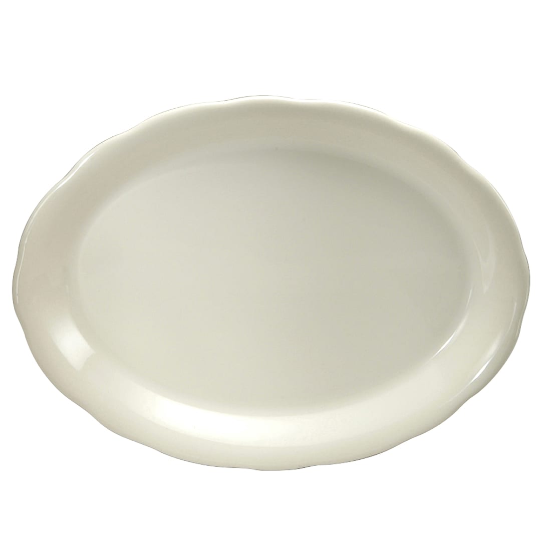 1880 Hospitality F1560000330 Caprice Cream White Oval 7.9 In. Platter - 36/CS