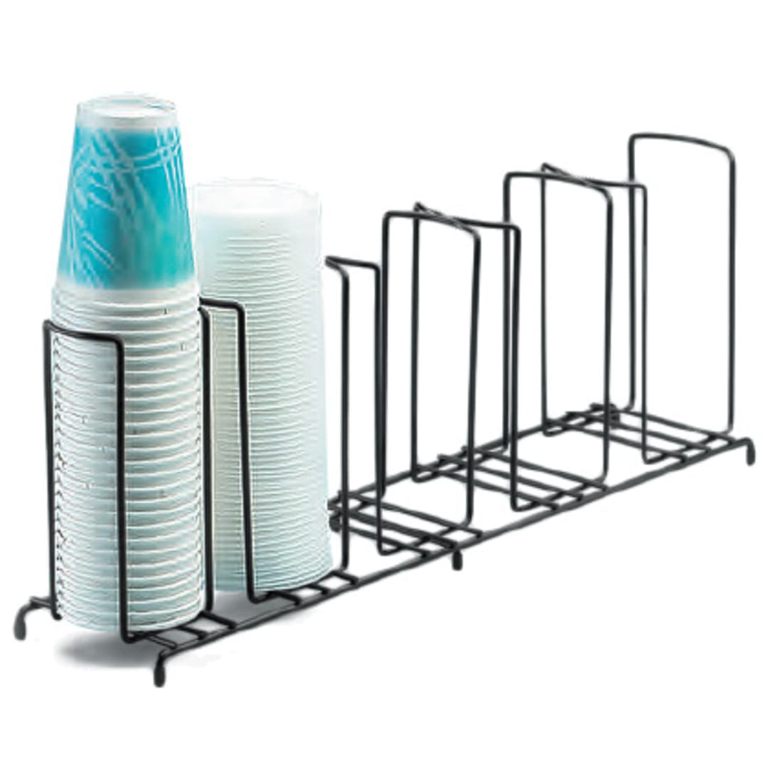 Cal-Mil 1233" Black Wire Frame 5 Slot Cup / Lid Organizer
