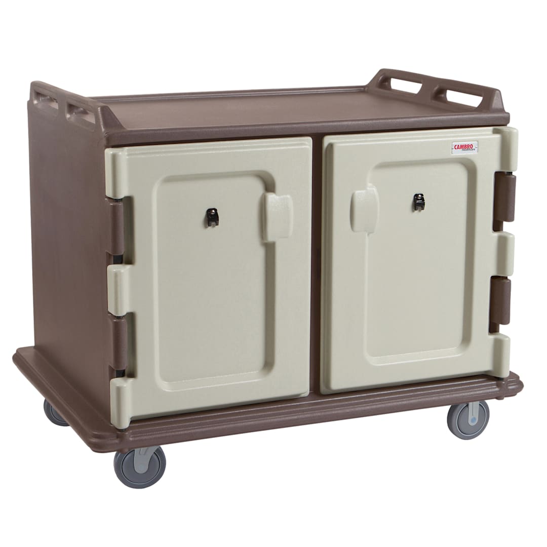 Cambro MDC1418S20194 Granite Sand 2-Comp. 20 Tray Meal Delivery Cart