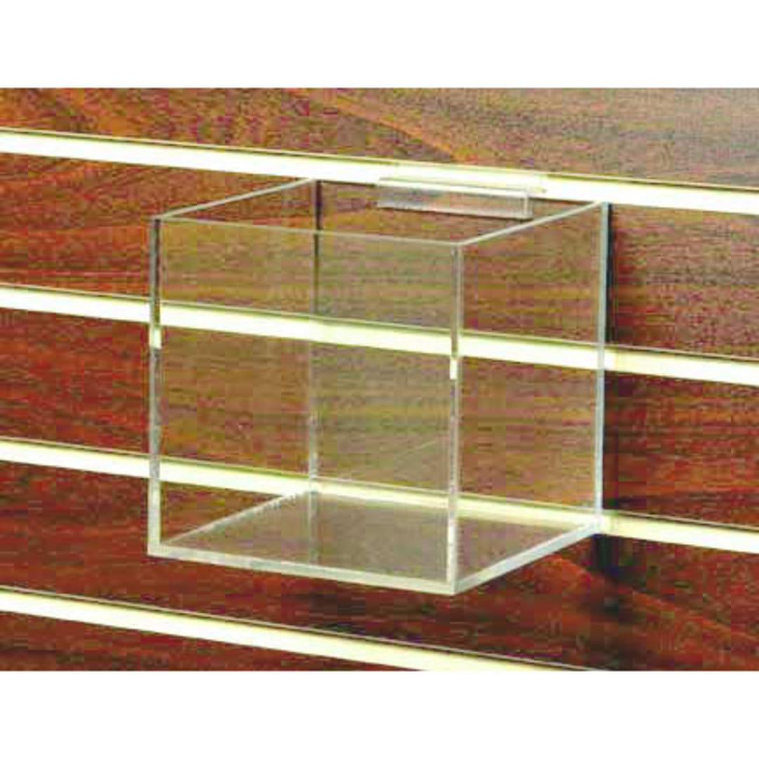 Darling Foodservice Acrylic 6" 5-Sided Cube for Slatwall