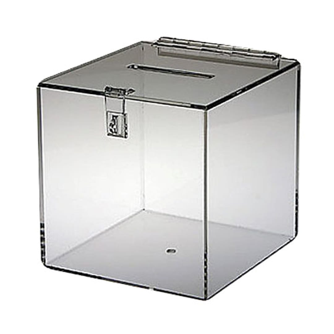 Clear Solutions 8760 Acrylic Donation / Suggestion Box with Clasp