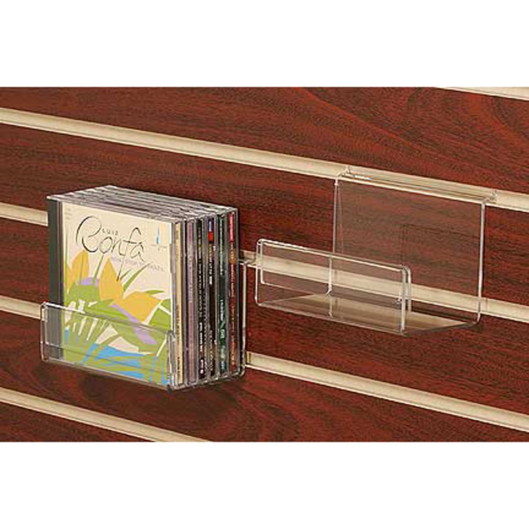 Clear Solutions 8085 Acrylic Shelf with Sign Holder for Slatwall