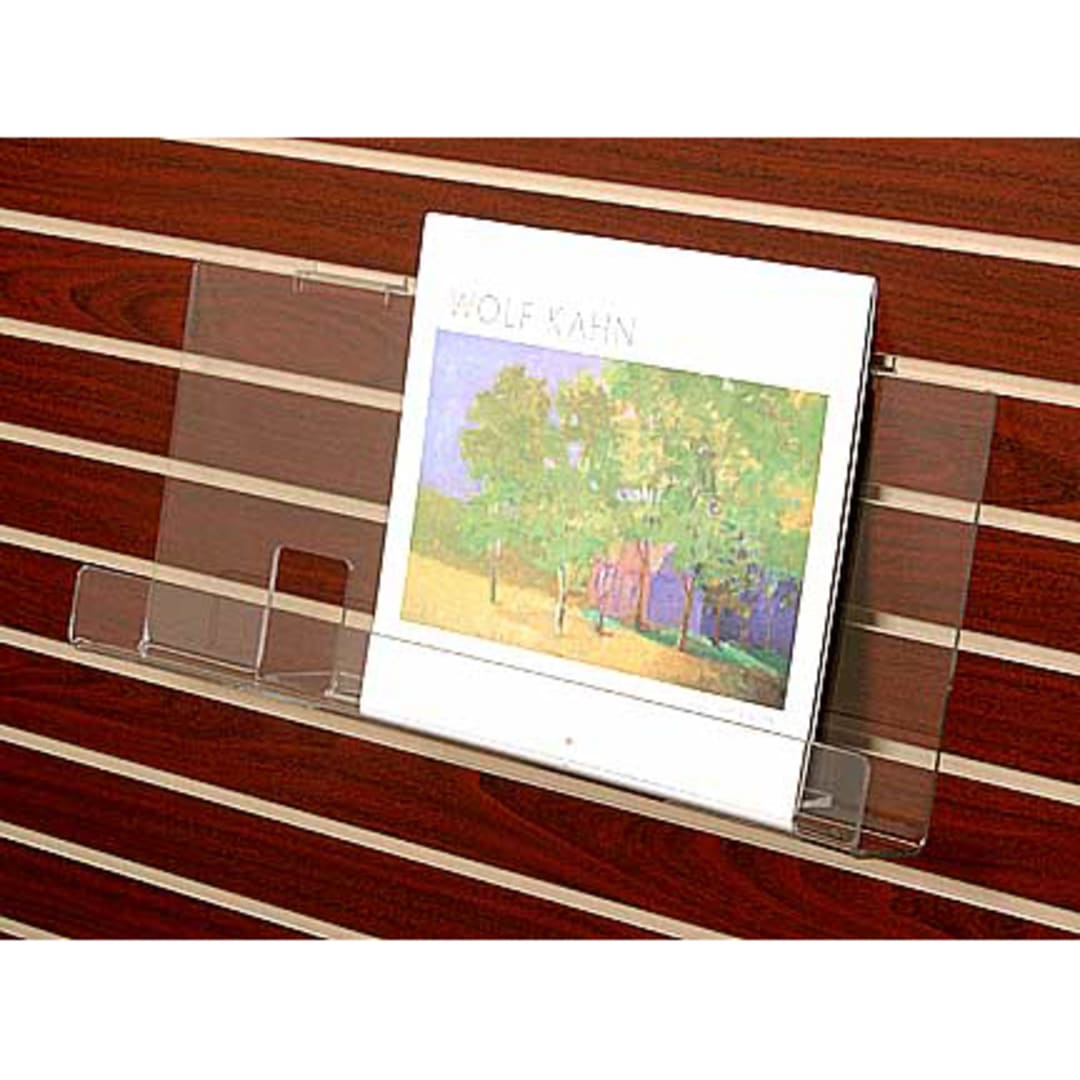 Clear Solutions 8122 Acrylic 18" Book Shelf with Lip for Slatwall