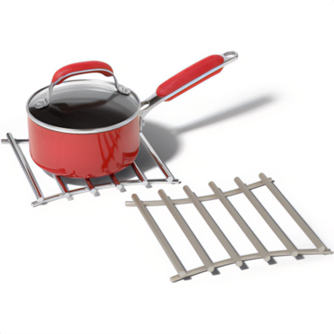 Darling Foodservice Euro Satin Nickel Square Trivet