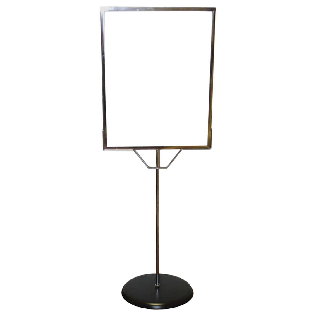 Shaw & Slavsky RBFS-2228C Chrome 22" x 28" Floor Stand Sign Holder