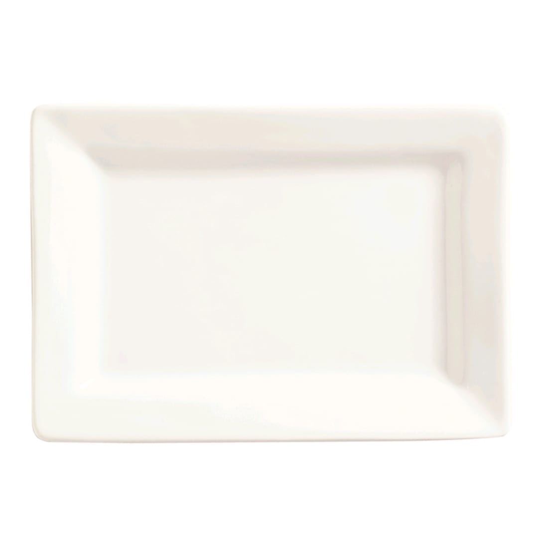 Libbey - Formerly World Tableware SL-20 Slate White 8" x 6" Rectangular Plate