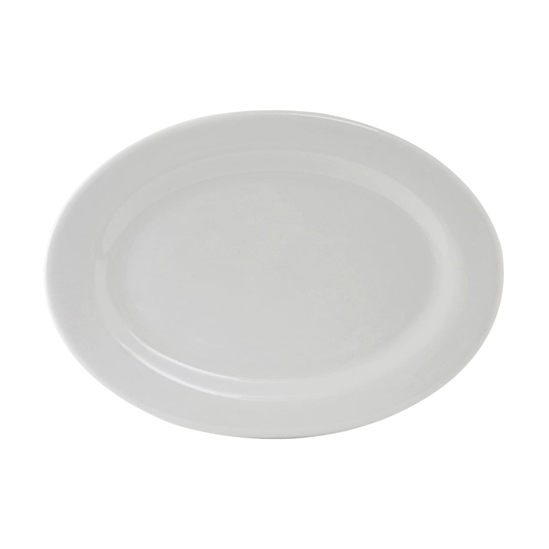 Tuxton ALH-136 Alaska 14" White Rolled Edge Platter