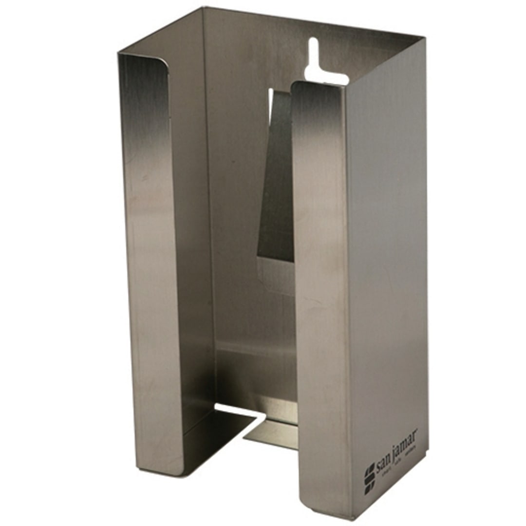 San Jamar® G0801 Stainless Steel 1-Box Disposable Glove Dispenser