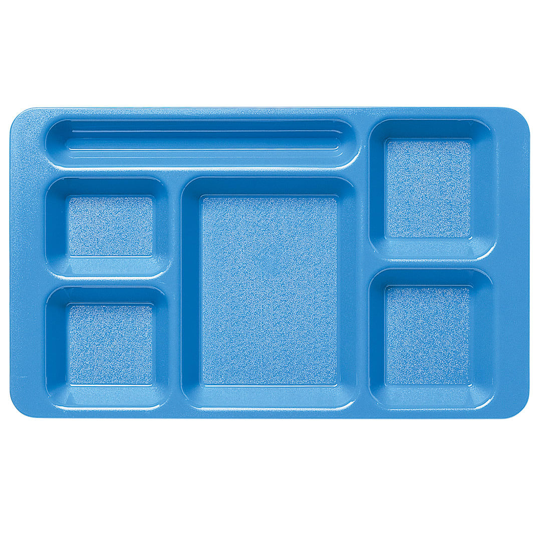 Cambro 1596CW168 Camwear Blue 9 x 15" Tray with 6 Comp.