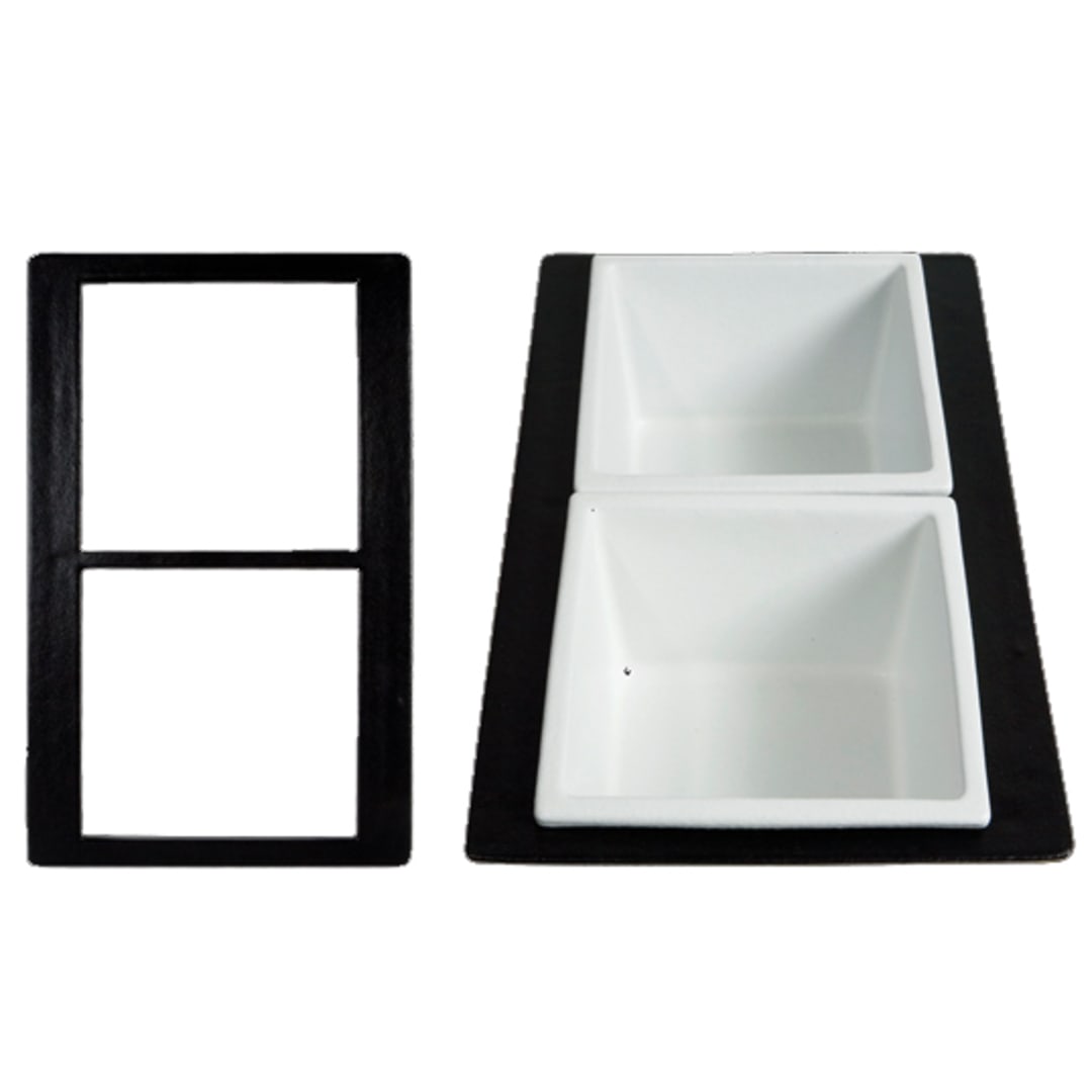 Bugambilia T0B2BB Single Tile System w/ 2 Square Openings, Black