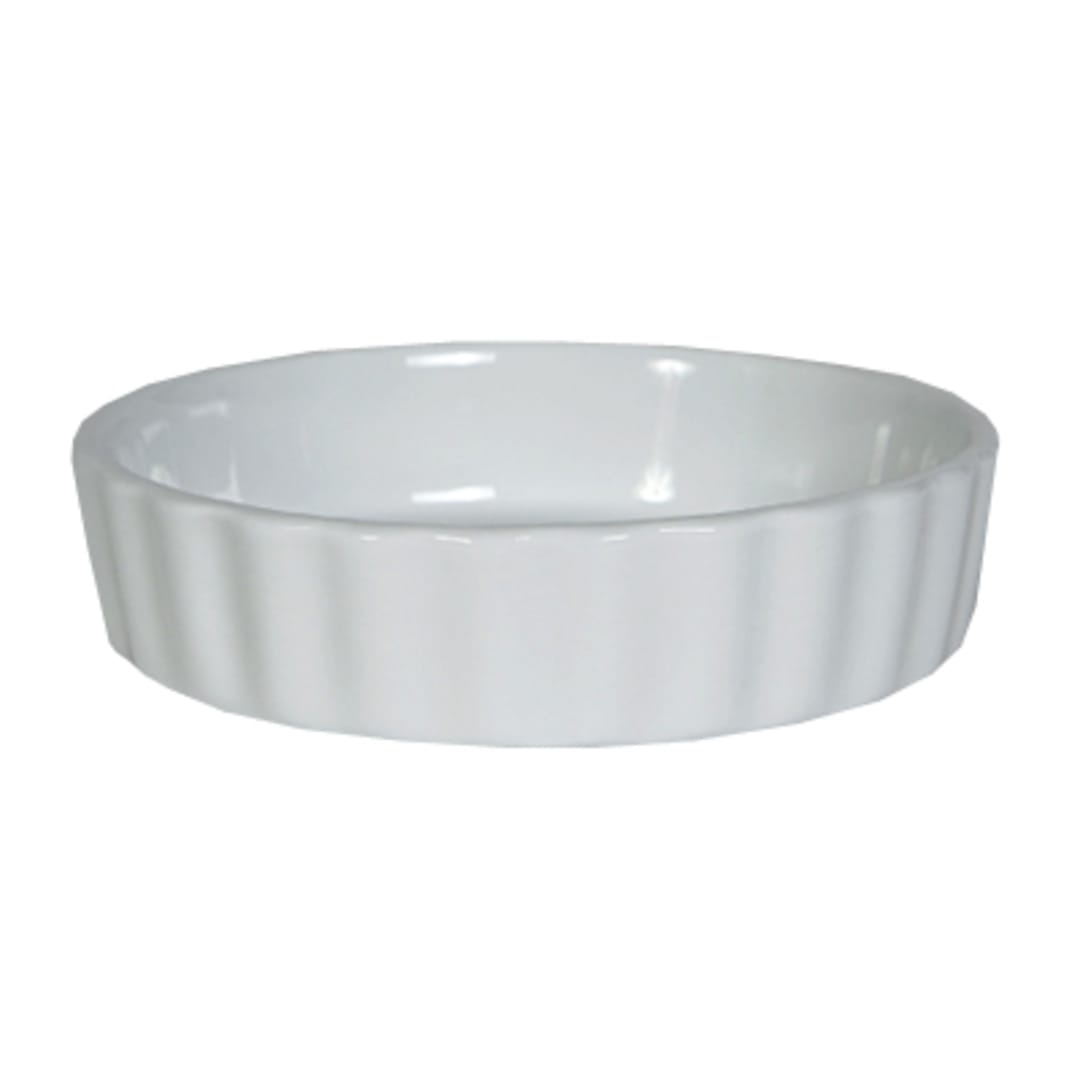 Tuxton BPK-0805 8 Oz. White Fluted Round Creme Brulee