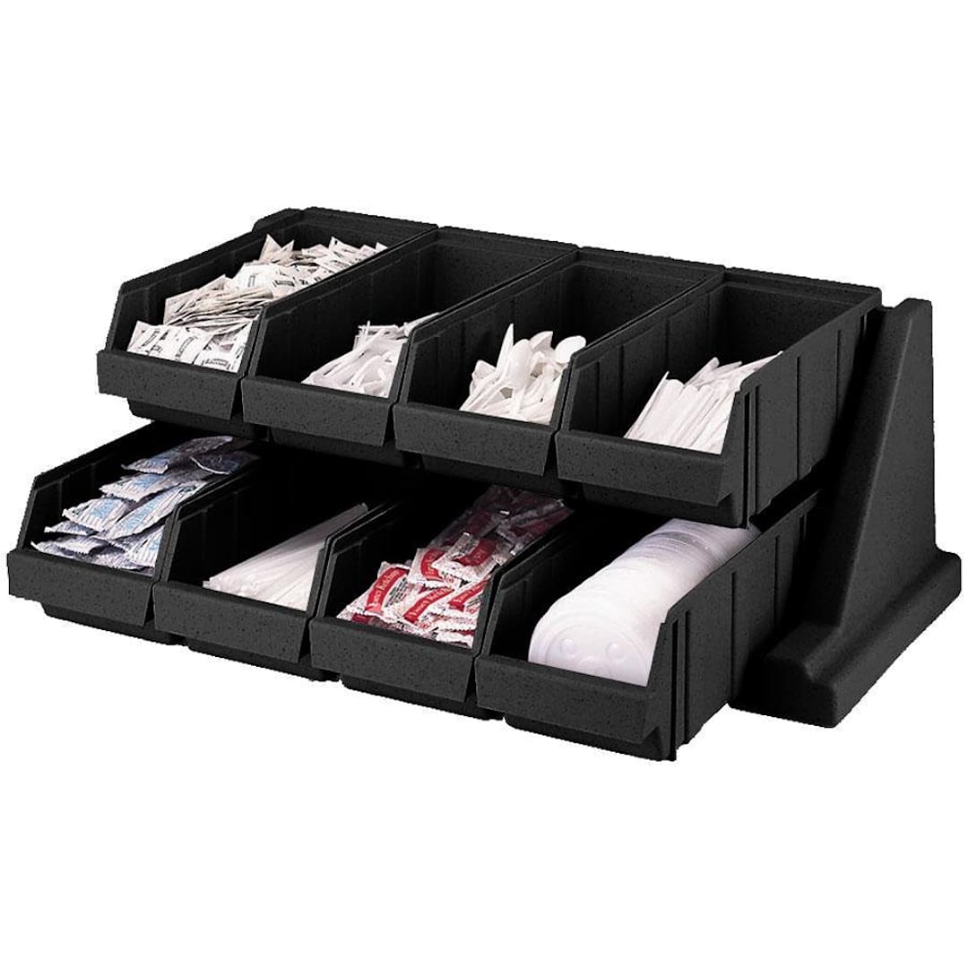 Cambro 8RS8110 Versa Black 8-Bin Organizer Rack