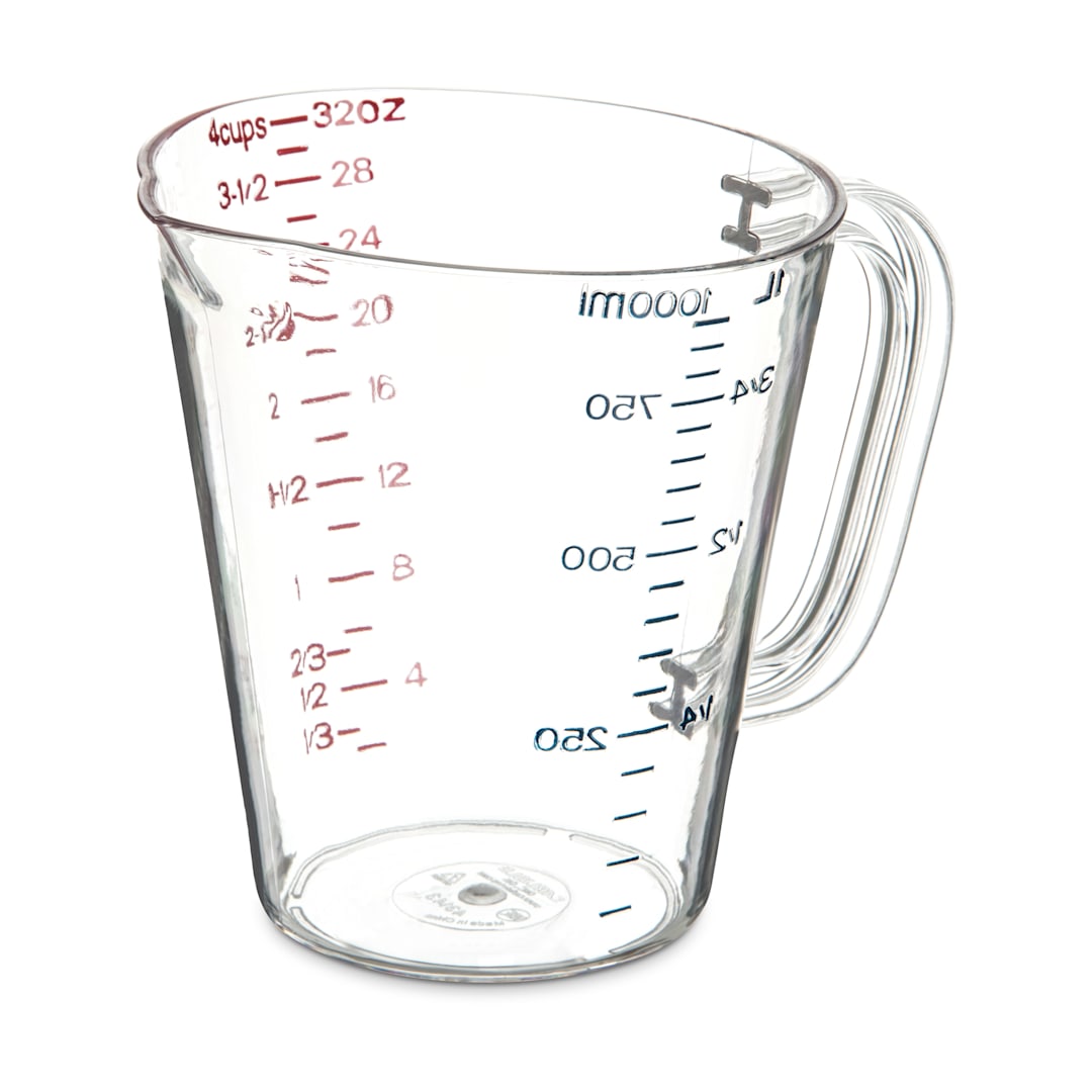 Carlisle 4314307 1-Quart Clear Measuring Cup