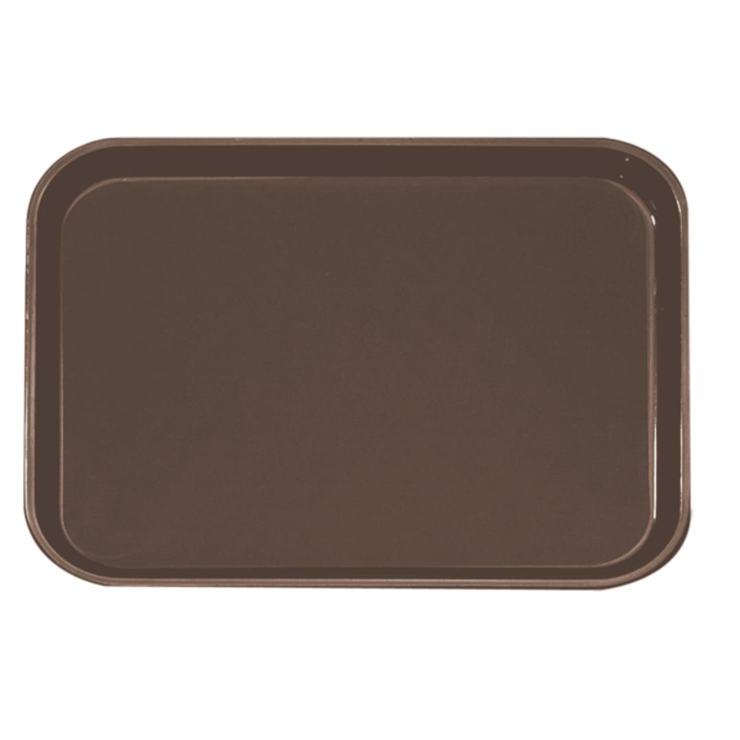 Cambro PT1216167 Brown 11-7/8" x 16-1/4" Non-Skid Polytread Tray